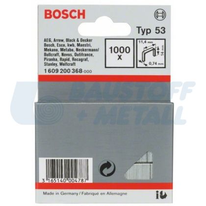 Скоби за такер Bosch тип 53 /11,4 x 0,74 x 14 мм 1000 бр