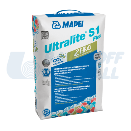 Лепило за плочки Мапей Keraflex Ultralite S1Flex Zero сив, торба 15 кг