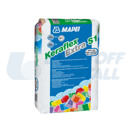 Лепило за плочки Мапей Keraflex Extra S1 бяло, торба 25 кг