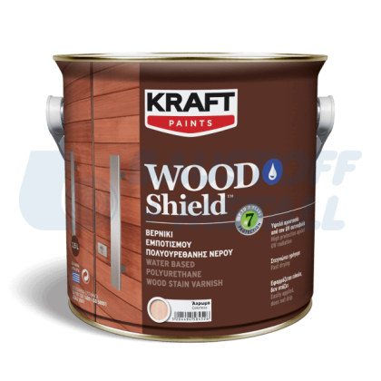 Полиуретанов инпрегниращ лак за дърво на водна основа Kraft Wood Shield,  прозрачен 0,75 л
