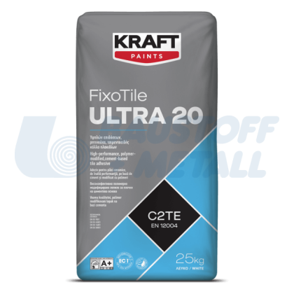 Лепило за плочки Kraft FixoTile Ultra 20 C2TE white 25 кг