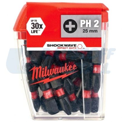 Накрайници Milwaukee Shockwave PH2 x 25 мм Milwaukee Shockwave™ 25 бр
