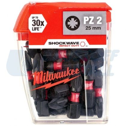 Накрайници Milwaukee Shockwave PZ2 x 25 мм Milwaukee Shockwave™ 25 бр
