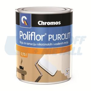 Покритие срещу петна антиникотинова грунд боя Poliflor Purolit 0.75 л