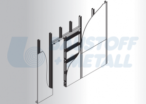Касета за плъзгаща врата 750 х 1985 JAP Profikit Standard за стени от гипскартон UA/CW75