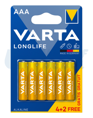 Алкална батерия Varta Longlife AAA 4+2 бр