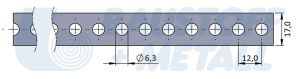 Поцинкована перфоринана права лента 17x0,7 10м отвор Ø6,3мм Posirol