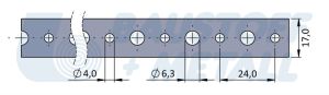 Поцинкована перфоринана права лента 17x0,7 10м отвори Ø4/6,3мм Posirol