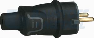 Щепсел черен 2P+Т 16A ІР44 250V гумиран Legrand