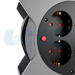 Макара в кутия сива 5м IP20 H05VV-F 3G1.5mm2 термична защита 4 шуко Commel
