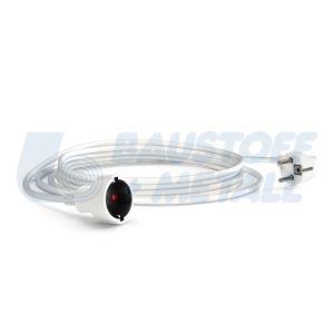 Удължител 8 метра кабел H05VV-F 3G1.5мм2 бял Commel