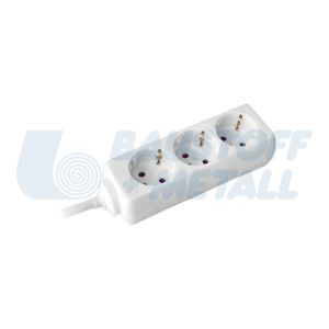Разклонител БЯЛ 3x2P+E с кабел 3 метра / 1.5mm2 Commel