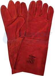 Ръкавици телешка кожа с подплата за заварчици 40 см Decorex