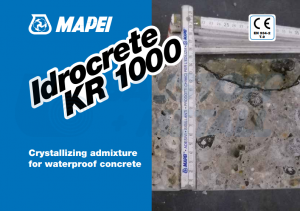 Добавка водоплътност с кристализиращ ефект за бетон Мапей Idrocrete KR 1000 20 кг