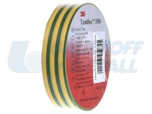Лента изолирбанд 3M TEMFLEX 1500 20 м 19 х 0,15 мм жълто-зелена