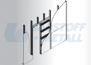Касета за плъзгаща врата 850 х 2000 JAP Profikit Standard за стени от гипскартон UA/CW75